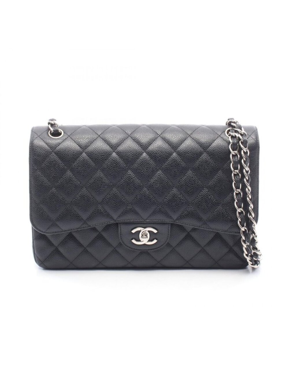 Chanel Shoulder Bag Maxi Quilted 30 Classic Large Double Flap Black Caviar